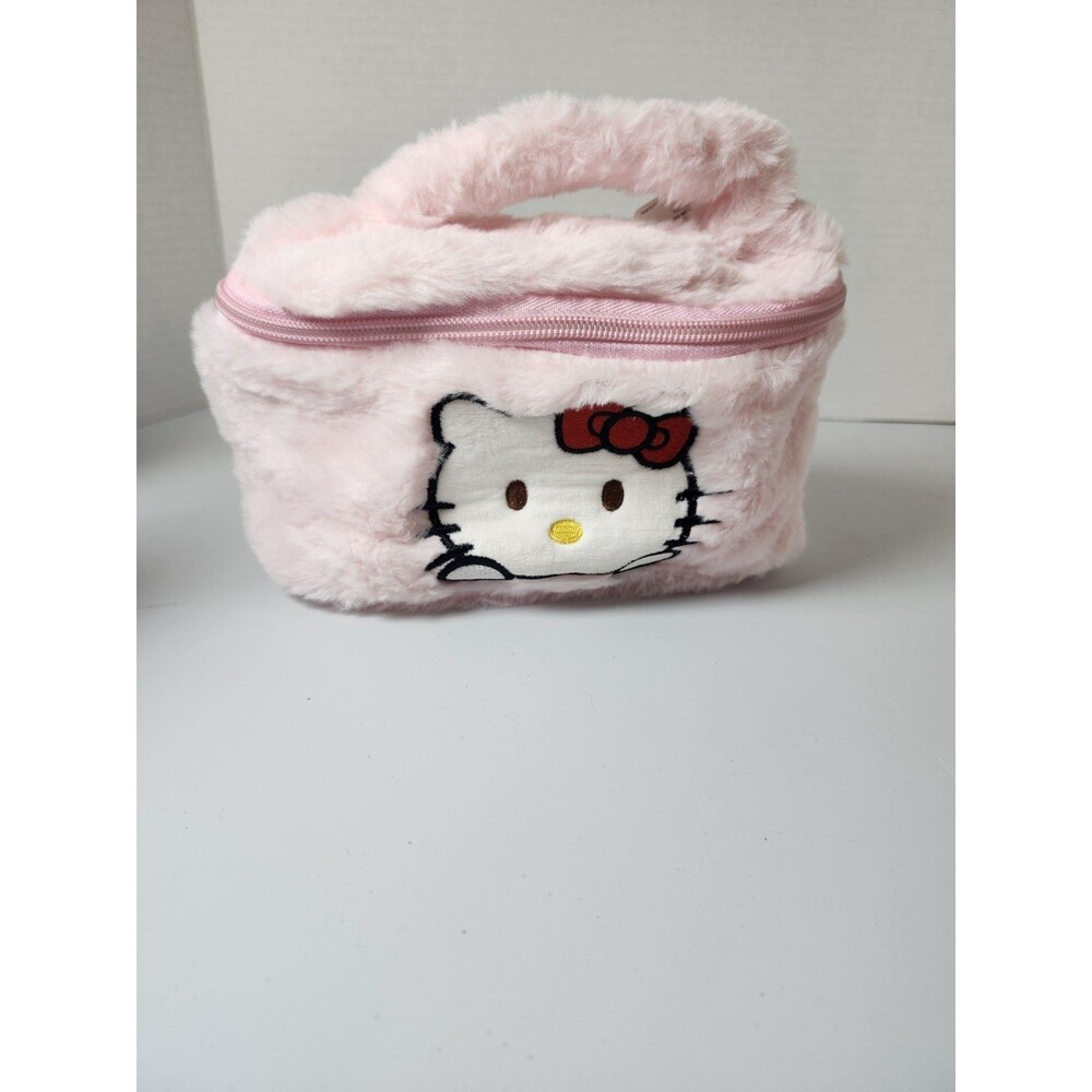 Girls Pink Plush (Kitty )Kids Makeup Accessory Bag Dress Up Playtime Fun Travel